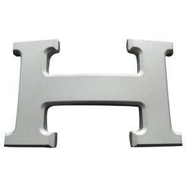 Hermès-boucle de ceinture hermès 5382 en acier PVD mat 32mm-Argenté