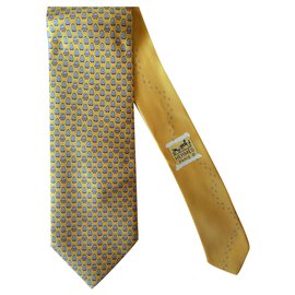 Hermès-Corbata Hermès Pingloo twillbi-Amarillo