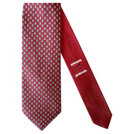 Hermès-Cravatta Hermès Pingloo twillbi-Rosso