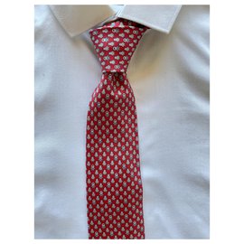 Hermès-Corbata Hermès Pingloo twillbi-Roja