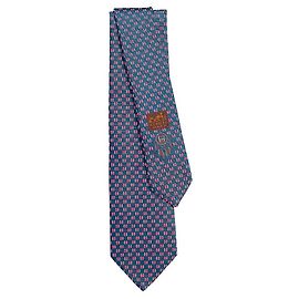 Hermès Tie Tie 7 Dreamcatcher Pink Blue