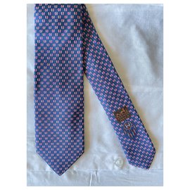 Hermès-Hermès Tie Tie 7 Cacciatore di sogni-Rosa,Blu