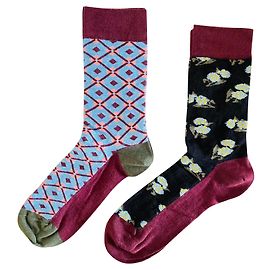 Erdem x H&M Pattern Socks Black Floral Size 40 Multiple colors