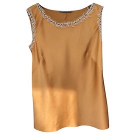 Alberta Ferretti top de seda caramelo Caramelo