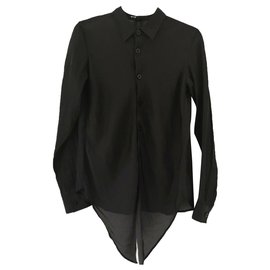 Yohji Yamamoto-Yohji Yamamoto Y-3 black blouse-Black