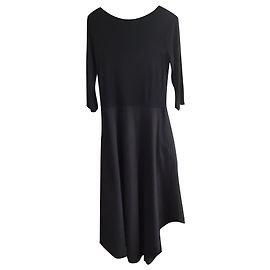 Ikks langes Viscose Kleid Schwarz Schwarz