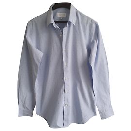 Autre Marque FIGARET Slim Fit Hemd aus gerippter Baumwolle Hellblau Hellblau