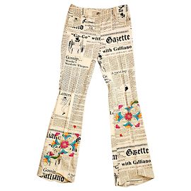 John Galliano Pantaloni, ghette Multicolore Beige