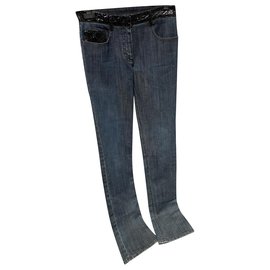 Chanel-jeans-Noir,Bleu