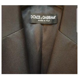 Dolce & Gabbana-Dolce & Gabbana Black Viscose Lace Wool Jacket Blazer Sz.42-Black