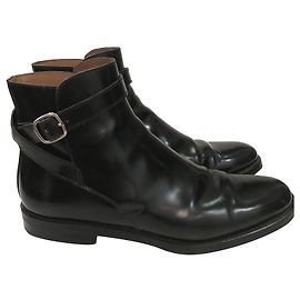 Church's Black Box Leather Ankle Boots Black