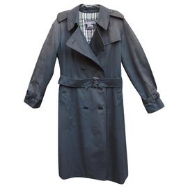 Burberry-womens Burberry vintage t trench coat 44-Black