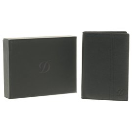 St Dupont-Wallet / Card Holder S.T. DUPONT in black leather in excellent condition-Black