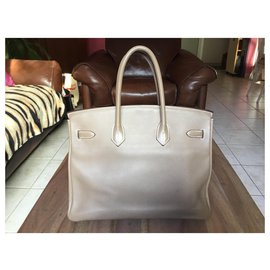 Hermès-Borsa Hermes Birkin 35 colore taupe-Beige