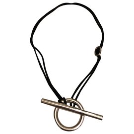 Hermès Skipper lange Halskette Schwarz