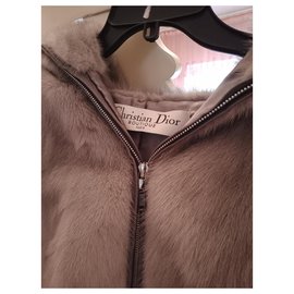 Christian Dior-Christian Dior Ultra Rare chaqueta de abrigo de piel de visón para mujer-Gris