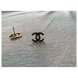 Chanel-Pendientes Chanel vintage-Dorado