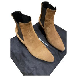 Saint Laurent-Ankle Boots-Caramel