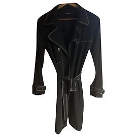 CAROLL Black Polyamide Trench Coat Black
