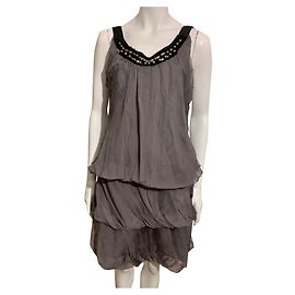 Vestido de seda gris drapeado Philosophy Di Alberta Ferretti Gris