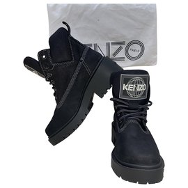 Kenzo Suede Boots Black Size 37 Black