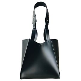 Sophie Hulme Large Leather Cube Bag Black Gold hardware
