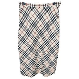 Falda larga Burberry de lana beige Beige