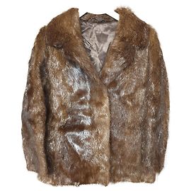 Autre Marque Beaver fur pea coat brown Brown