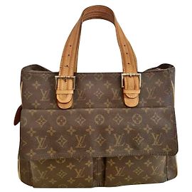 Borsa Louis Vuitton in pelle marrone scuro Marrone scuro