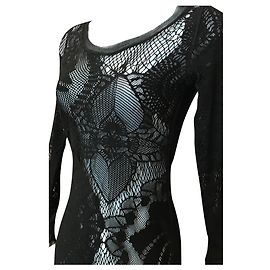 Jean Paul Gaultier Jean-Paul Gaultier Netzspitzenkleid Schwarz