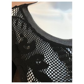 Jean Paul Gaultier-Vestido de encaje de malla Jean-Paul Gaultier-Negro