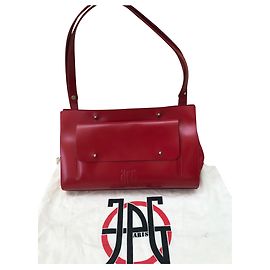 Sac vintage Jean Paul Gaultier en cuir glacé rouge Rouge
