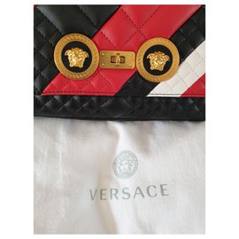 Versace-Versace Farbblock in gestepptem Symbol in Nappaleder-Mehrfarben