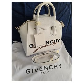 Givenchy-Bolso de cuero blanco Antigona Signature de Givenchy-Blanco
