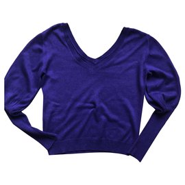 Les Petites Lila Pullover mit Hammelärmeln Lila