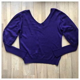 Les Petites-Purple mutton sleeve sweater-Purple