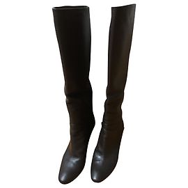 Giuseppe Zanotti Botas de couro marrom escuro Castanho escuro