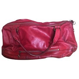 Autre Marque Lancaster Red Leather Handbag Red