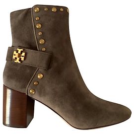 Tory Burch Suede taupe ankle boots Taupe
