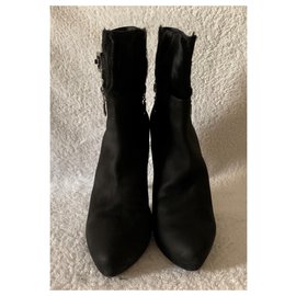 Cesare Paciotti-Botines de piel nabuk negros-Negro