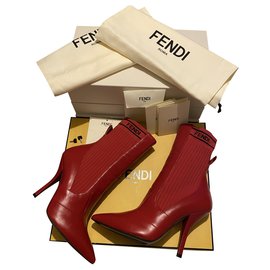 Fendi-Fendi boots red / Bordeaux-Red
