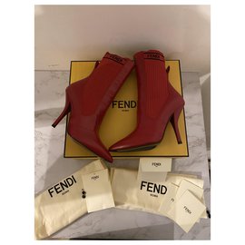Fendi-Botas Fendi rojo / Burdeos-Roja