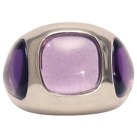 Pomellato 67 Ring Silver and Amethyst Size 50 Silvery
