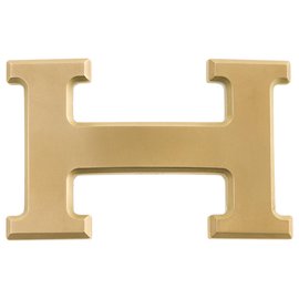 Hermès-Boucle de Ceinture Hermès 5382 en métal plaqué PVD doré mat, état neuf !-Doré