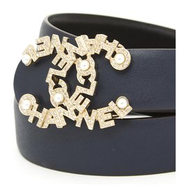 Chanel-navy chanel T85 Nuovo nella scatola-Blu navy,Gold hardware