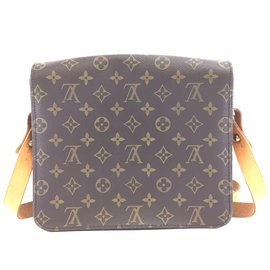 Louis Vuitton-Toile Monogram Louis Vuitton Cartouchiere GM-Marron