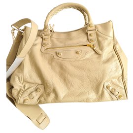 Balenciaga-Balenciaga City Bag - Brand New - Beige avec du matériel d'or-Beige