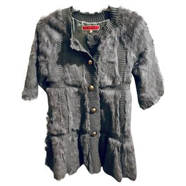 Manoush rabbit jacket Grey