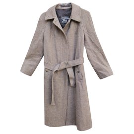 Burberry-casaco vintage de tweed burberry t 40-Marrom
