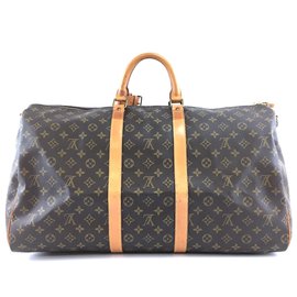 Louis Vuitton-Louis Vuitton Keepall 55 Toile Monogram Bandoulière-Marron
